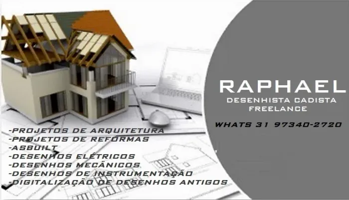 DESENHISTA CADISTA - PROJETOS ARQUITETONICOS, MECÂNICOS, INSTRUMENTAÇÃO E ELÉTRICA.