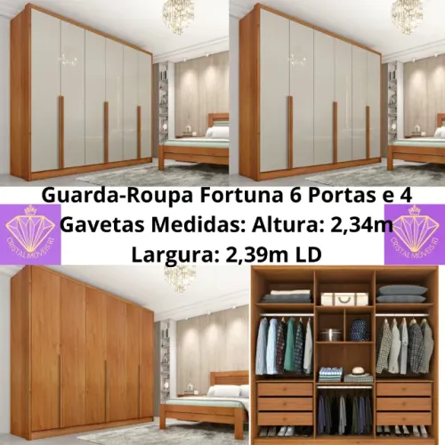 Guarda-Roupa Fortuna 6 Portas e 4 Gavetas LD