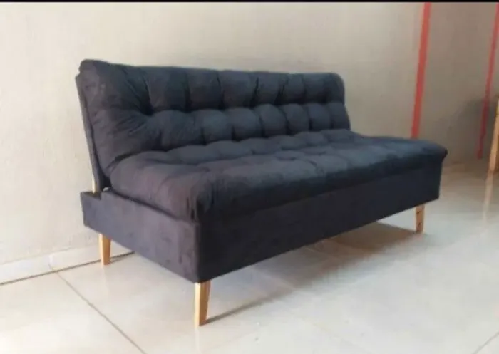 Sofá Cama Novo Com Pés Preto