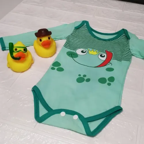 Body Baby Manga Longa Personagem Sapinho