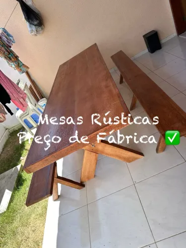Mesa Rústica MADEIRA MACIÇA TOP