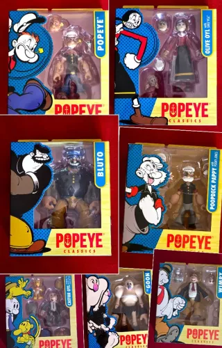 Lote 7 figuras Popeye - Boss Fight Studio - Personagens Variados