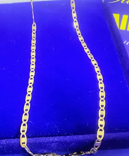 Gargantilha Piastrine Peso 6.30 Gramas 52 Cm 3 mm Fecho Mosquetão Ouro 18 Kilates