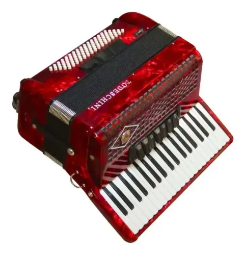 Acordeon Todeschini 80 Baixos Vermelho com Bag YW870 Gaita Sanfona