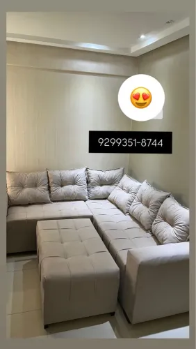 Sofá de canto com puff Várias cores disponíveis 1300