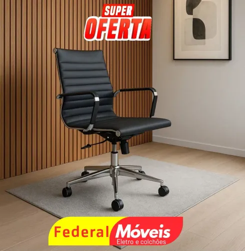 Cadeira Giratória Diretor para Escritório Cromada - Elegância e ótimo custo-benefício!