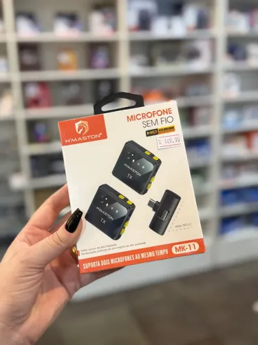 Microfone de Lapela Duplo Tipo C