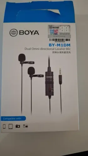 Microfone Lapela Omnidirecional Duplo BYM1DM Boya