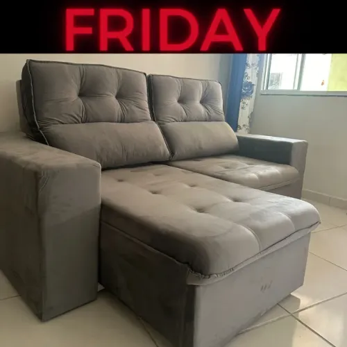 sofa retratil e reclinavel com pilowtop alto