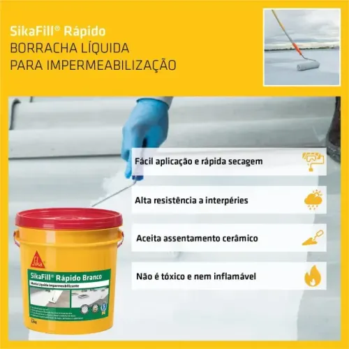 Manta Líquida Sikafill Rápido Cinza (balde 15 Kg) - Sika Cor Cinza Concreto