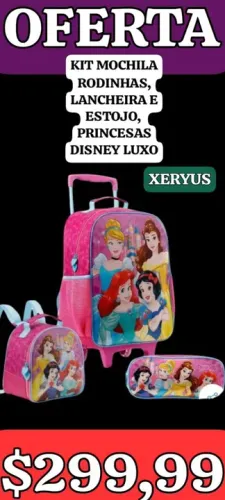 KIT MOCHILA DAS PRICESAS, NOVO! LEIAM: