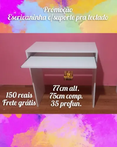Mesa de Escritório com Suporte para Teclado - Promoção!