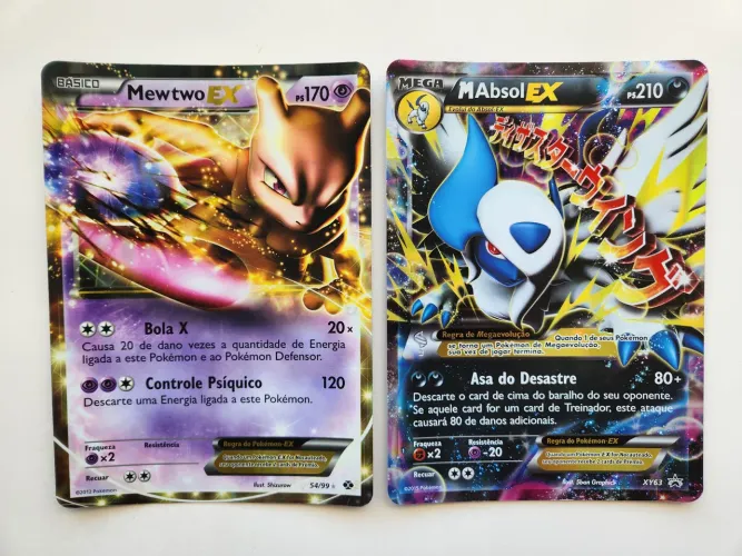 Cartas Jumbo Pokémon - Mewtwo EX e Mega Absol EX