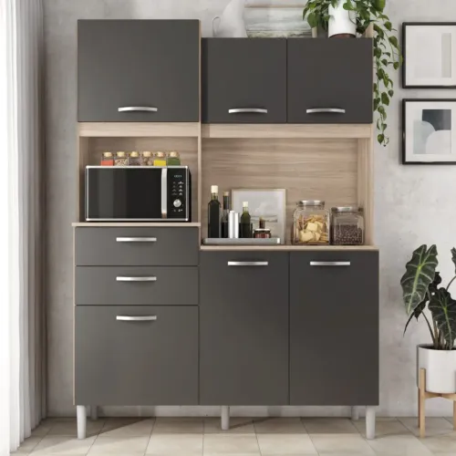 Kit Cozinha 6 Portas 2 Gavetas Harmonia