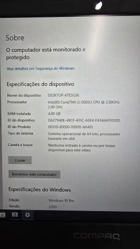 Notebook Intel Core i3 4GB RAM