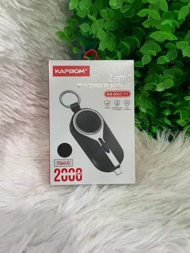 Power Bank Bateria Portátil 2 em 1