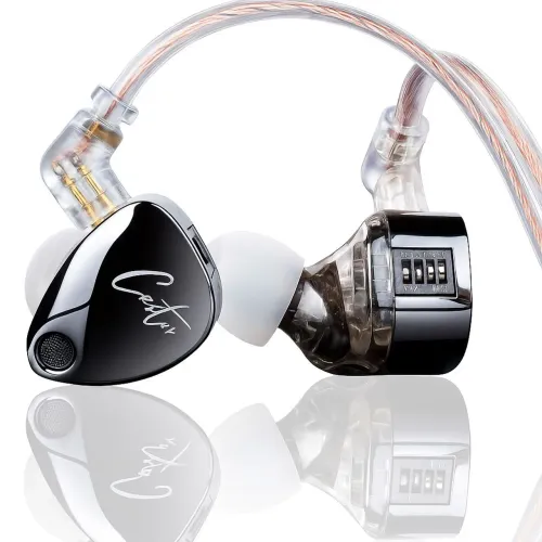 Fones de ouvido KZ Castor preto BASS aprimorado (com Switch)
