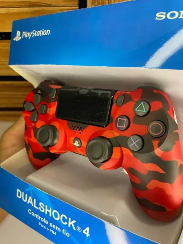 Controle de ps4 vermelho Camuflado an3