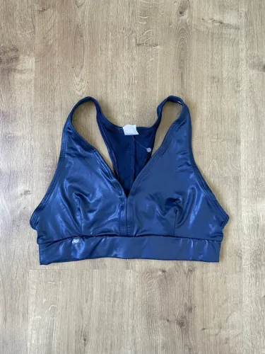 Top fitness azul escuro tam M