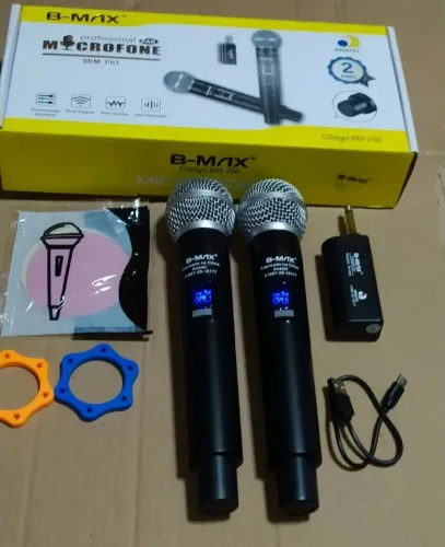 Par de microfone profissional sem fio completo 