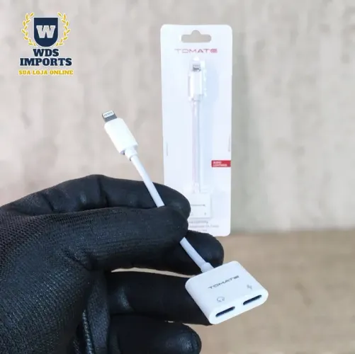 Adaptador 2 em 1 Lightning Iphone Audio e Carga Tipo C 