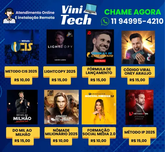 Cursos 2025, Pablo Marçal, Erico Rocha, Thiago Finch, E Muito Mais