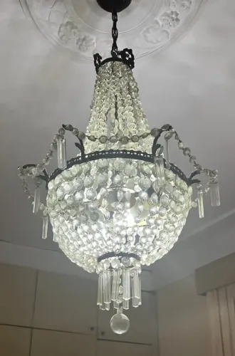Lustre cristal anos 40/50 palaciano belíssimo relíquia 