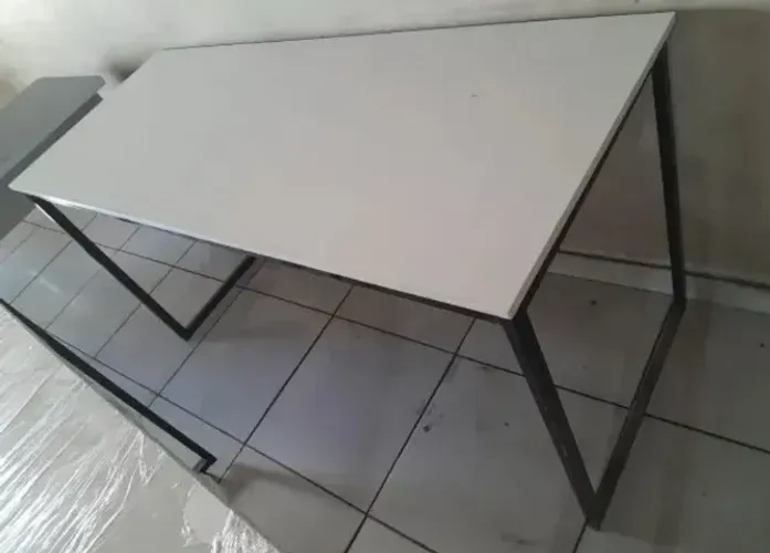 a partir de 450, fabricamos mesa escrivaninha industrial branca - frete gratuito