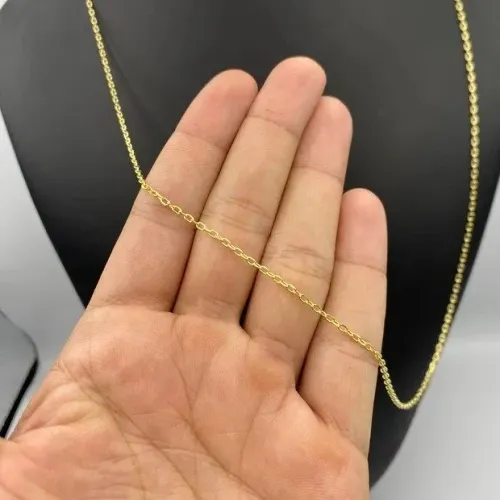 CORRENTE CADEADO 2MM - MOEDA ANTIGA - BANHADO A OURO 18K