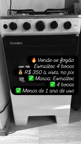 Fogão 4 bocas esmaltec