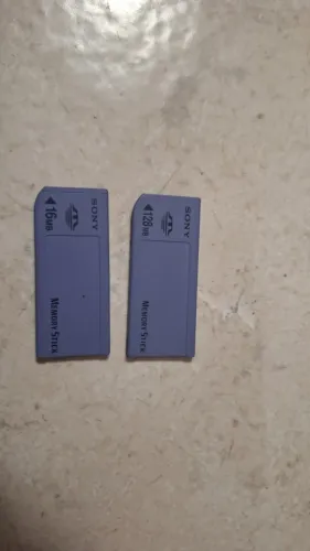 Lote 2 Cartões Sony Memory Stick Clássicos (16MB e 128MB) - P/ Câmeras Antigas