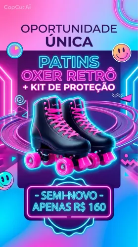 PATINS OXER PRETO E ROSA NUMERO 37 NOVO