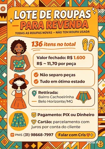 Lote de roupas estampas afros