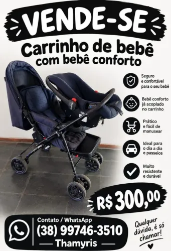 CARRINHO DE BEBE +  BEBE CONFORTO 
