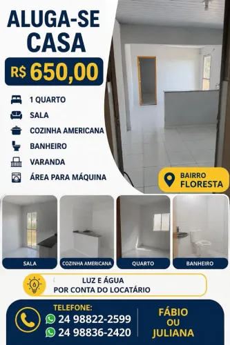 Alugo casa no Bairro Floresta 