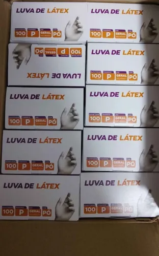Caixa de luvas latex tamanho P com pó