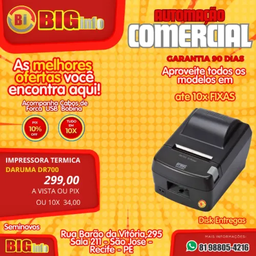 Impressora Termica Daruma DR-700 - Em ate 10x Fixas