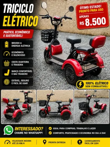Triciclo elétrico autopropelido Mavis Godzilla