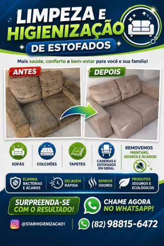 LIMPEZA E HIGIENIZAÇÃO DE ESTOFADOS 