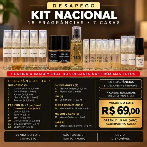 Desapego Kit 18 Fragrâncias - Casas Nacionais