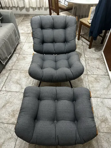Poltrona Costela Slim Cinza - Abra Casa
