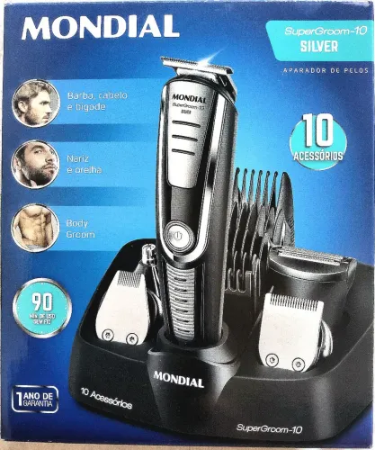 Aparador de Pelos Mondial Super Groom 10 Silver