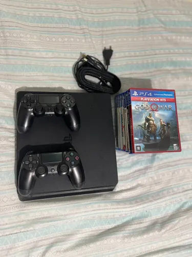 PS4 Slim 500GB Impecável | Nunca Aberto (Original) + 2 Controles + 10+ Jogos