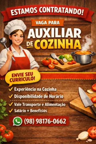 Vaga pra auxiliar de cozinha em pizzaria
