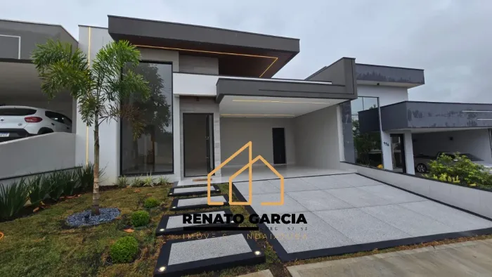 Linda Casa em Condomínio à Venda em Indaiatuba-SP, no Residencial Milano! 3 suítes, 2 sala