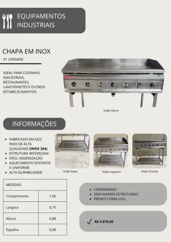 Chapa Industrial em Inox