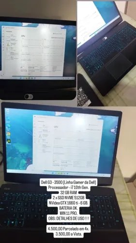 Notebook Dell G3 gamer