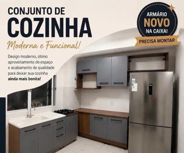 CONJUNTO DE COZINHA NOVO NA CAIXA - ENTREGA IMEDIATA 