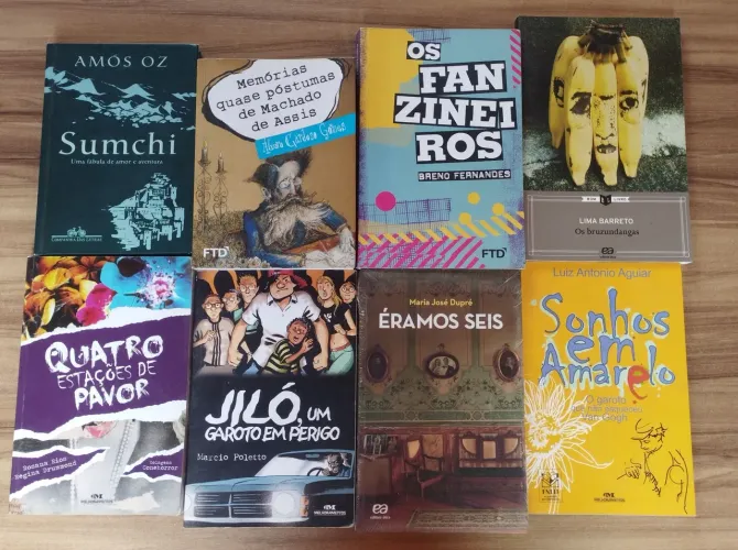 Kit 8 Livros Paradidáticos e Clássicos - Éramos Seis, Lima Barreto e mais