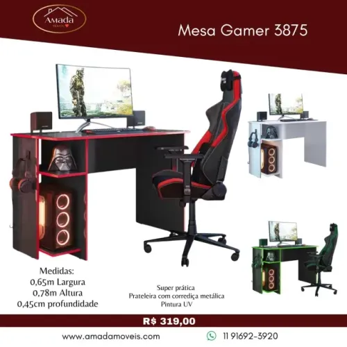 Mesa Gamer, a pronta entrega